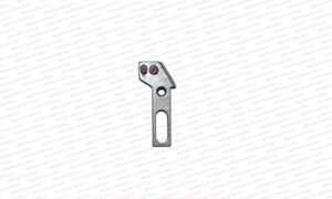 The item shown is a Juki moving knife (or movable knife), a precision component used in industrial sewing machines for automatic thread trimming.