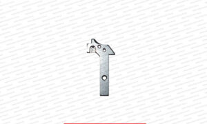 The object in the image appears to be a firearm sear, which is a component of a trigger mechanism that holds the hammer, striker, or bolt back until pressure is applied to the trigger.