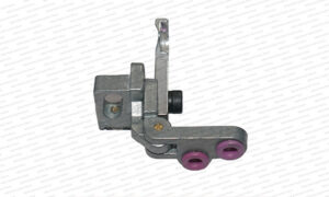This item is a knitting machine yarn feeder bracket.