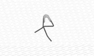 The item in the image is a metal wire hook, commonly referred to as a curtain pin hook or a double J-hook.