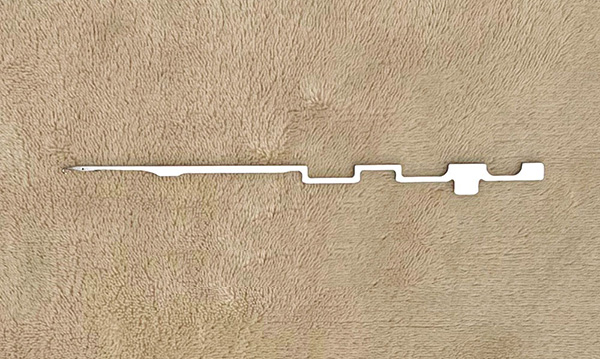 This item is a circular knitting machine needle, a crucial component in textile manufacturing for forming consistent knitted fabrics.