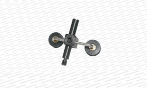 This item is a Lycra guide roller, specifically a double-sided roller used in circular knitting machines to manage elastic threads.